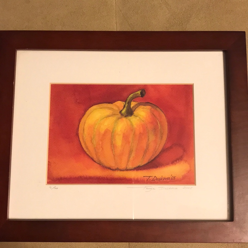 Signed numbered Tanya Doskova 2005 print Pumpkin